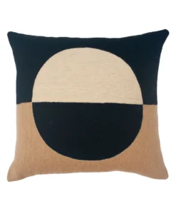Leah Singh Marianne Circle Wool Throw Pillow Cover - Black Home Goods