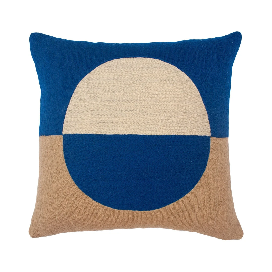 Leah Singh Marianne Circle Wool Throw Pillow Cover - Blue Leah Singh Marianne Circle Wool Throw Pillow Cover - Blue