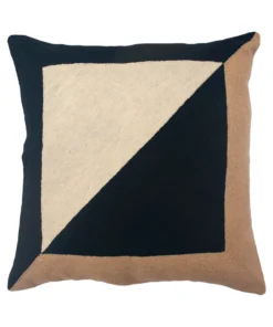Leah Singh Marianne Square Wool Throw Pillow Cover - Black Home Goods