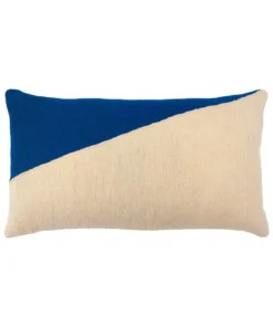 Leah Singh Marianne Triangle Wool Lumbar Pillow Cover - Blue