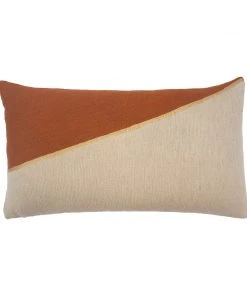 Leah Singh Home Goods Marianne Triangle Wool Lumbar Pillow Cover - Ochre
