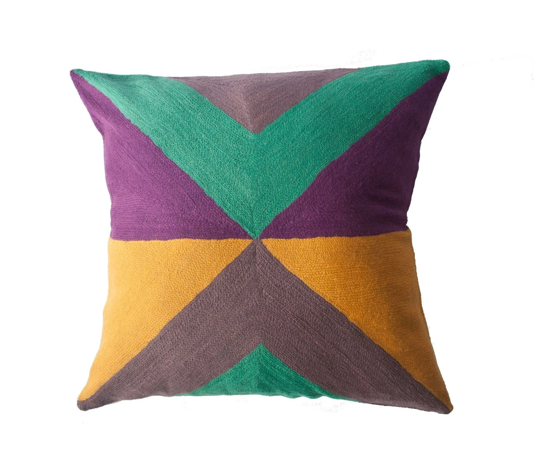 Leah Singh Zimbabwe West Summer Wool Throw Pillow Cover Leah Singh Zimbabwe West Summer Wool Throw Pillow Cover