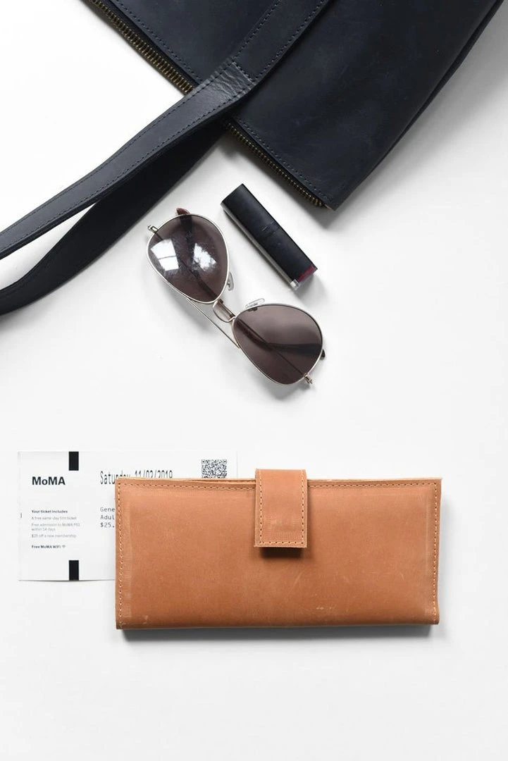 Purse & Clutch Leather Wallet - Caramel 2 Purse & Clutch Leather Wallet - Caramel