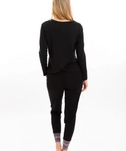 Leena & Lu Pima Long Sleeve Shirt - Black Best Sellers