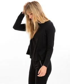 Leena & Lu Pima Long Sleeve Shirt - Black Best Sellers