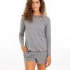 Leena & Lu Pima Long Sleeve Shirt - Gray BIPOC Owned