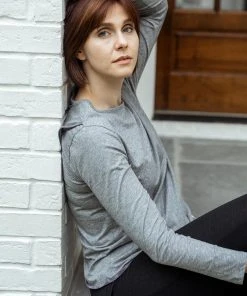 Leena & Lu Pima Long Sleeve Shirt - Gray BIPOC Owned