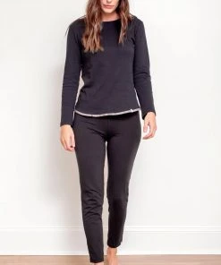 Leena & Lu Best Sellers Pima Long Sleeve And Pants Pajama Set