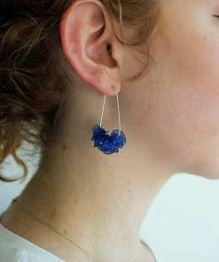 Giulia Letzi + META Jewelry Leona Upcycled Drop Earrings - Deep Blue