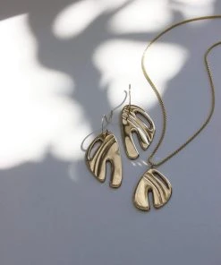 L.Greenwalt Jewelry Abstract Monstera Earrings Special Occasion