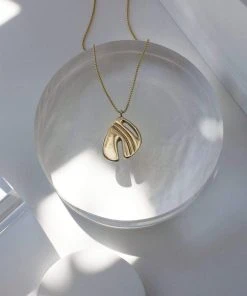 L.Greenwalt Jewelry Abstract Monstera Pendant Necklace