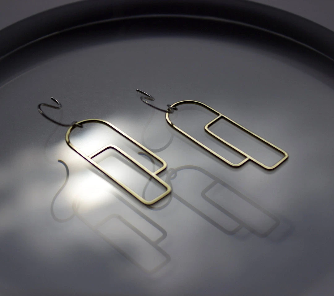 L.Greenwalt Jewelry Streamline Long Profile Earrings 2 L.Greenwalt Jewelry Streamline Long Profile Earrings