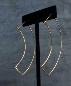 L.Greenwalt Jewelry Curve Gold Earrings