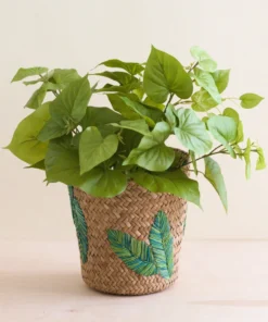 LIKHÂ Leaf Embroidery Basket