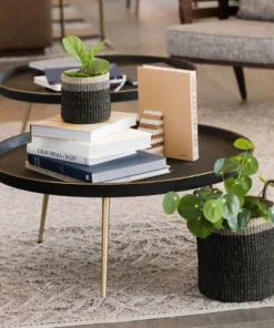 LIKHÂ Black Floor Basket With Handles Home Goods