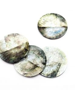 LIKHÂ Black Mother Of Pearl Coaster Set Kitchen + Dining