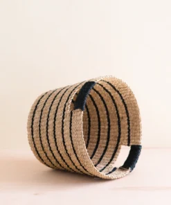 LIKHÂ Black + Natural Striped Tapered Basket 2 LIKHÂ Black + Natural Striped Tapered Basket