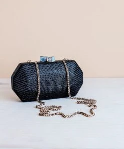 LIKHÂ Black Woven Clutch Special Occasion