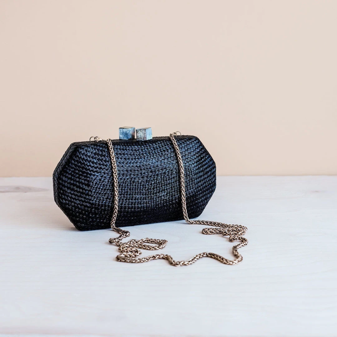 LIKHÂ Black Woven Clutch Special Occasion 1 LIKHÂ Black Woven Clutch Special Occasion