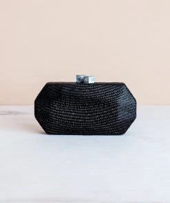 LIKHÂ Black Woven Clutch Special Occasion 9 LIKHÂ Black Woven Clutch Special Occasion