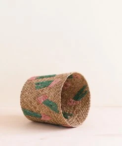 LIKHÂ Home Goods Cactus Embroidery Basket