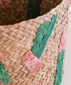 LIKHÂ Home Goods Cactus Embroidery Basket