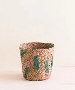 LIKHÂ Home Goods Cactus Embroidery Basket