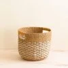 LIKHÂ Home Goods Golden Brown Round Floor Basket
