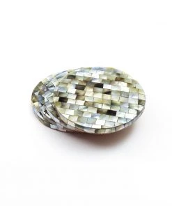 LIKHÂ Mosaic Mother Of Pearl Coaster Set Kitchen + Dining