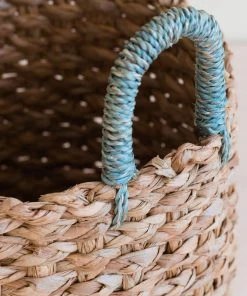 LIKHÂ Home Goods Sky Blue Handle Basket Set 6 LIKHÂ Home Goods Sky Blue Handle Basket Set