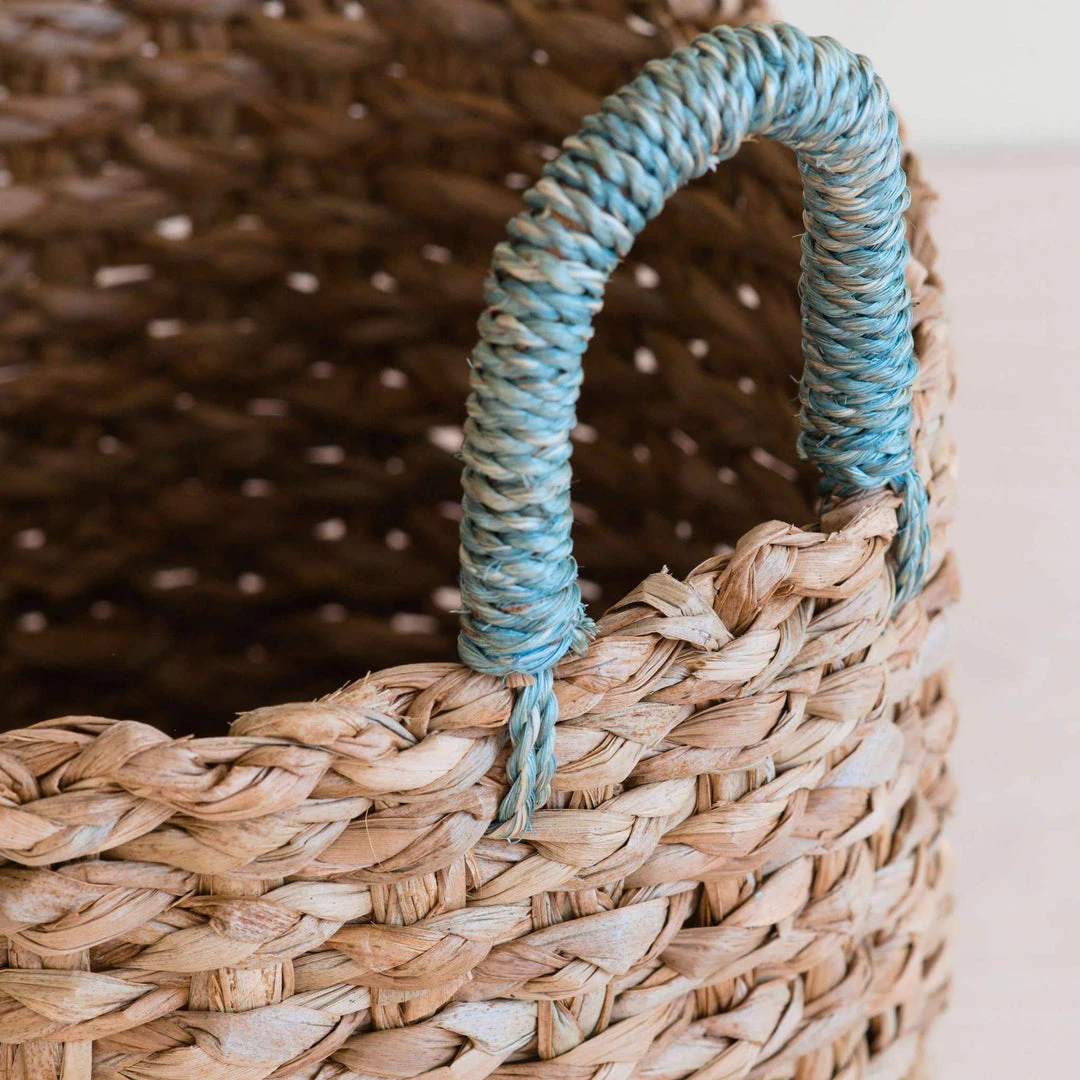 LIKHÂ Home Goods Sky Blue Handle Basket Set 3 LIKHÂ Home Goods Sky Blue Handle Basket Set