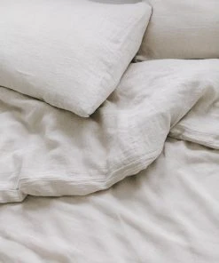 Creative Women Home Goods Natural Chambray Linen Duvet Cover Set