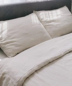 Creative Women Home Goods Natural Chambray Linen Duvet Cover Set