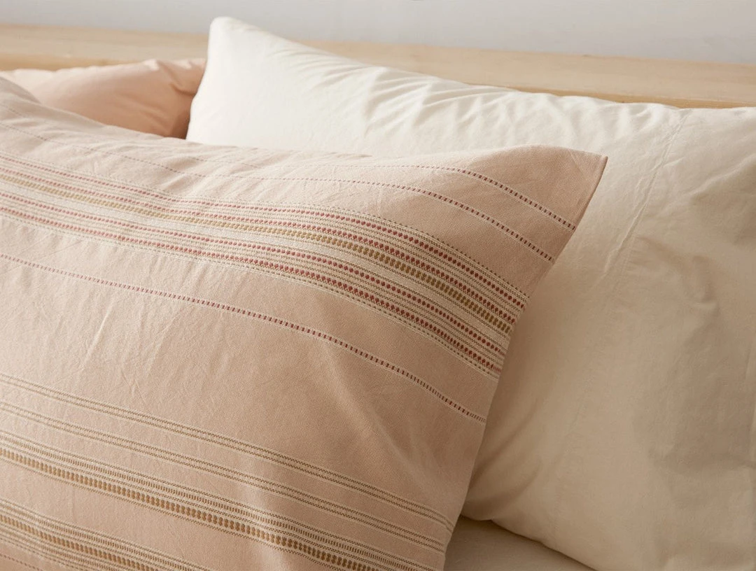 Coyuchi Home Goods Lobos Sham - Cork / Rosehip 3 Coyuchi Home Goods Lobos Sham - Cork / Rosehip