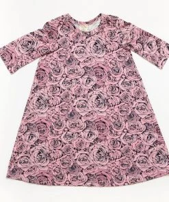 Lucky Bug Clothing Made In USA Kids' Essential Bamboo Rose Play Dress
