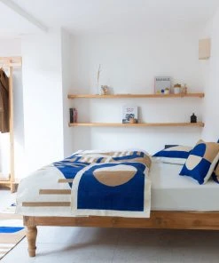 Leah Singh Luna Stripes Wool Rug - Blue