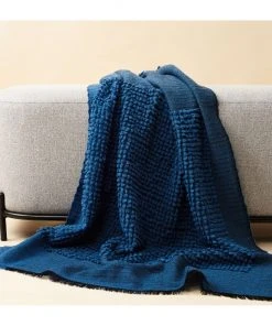 Studio Variously Macaroon Merino Wool Throw Blanket - Midnight Home Goods