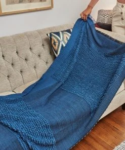 Studio Variously Macaroon Merino Wool Throw Blanket - Midnight Home Goods