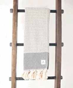 Amante Marketplace Magis Diamond Turkish Towel / Throw Blanket - Black