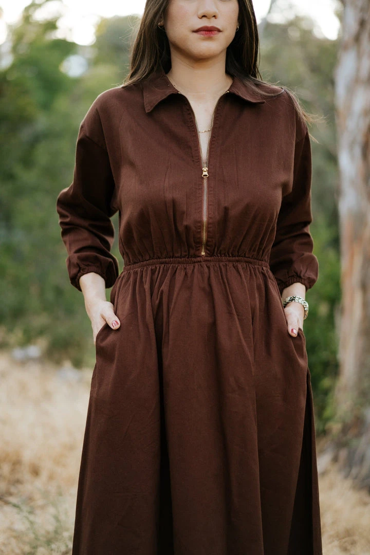 Mien Clothing Maison Midi Dress - Hickory 6 Mien Clothing Maison Midi Dress - Hickory