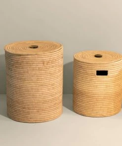 Mbare Malawi Mahogany Handle Basket