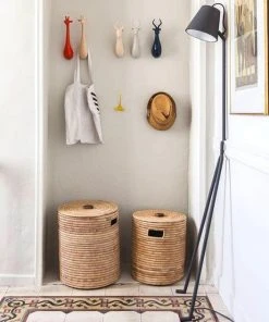 Mbare Malawi Mahogany Handle Basket