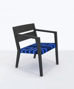Masaya & Co. Managua Arm Chair - Midnight Blue Pattern Furniture