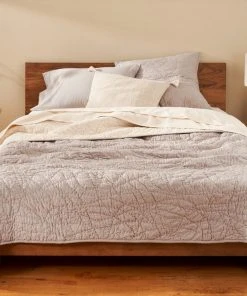 Coyuchi Manzanita Quilt - Pewter