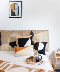 Leah Singh Marianne Square Wool Throw Pillow Cover - Black Home Goods