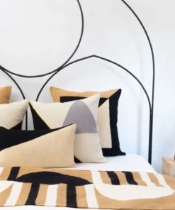 Leah Singh Marianne Triangle Wool Throw Pillow Cover - Black Home Goods