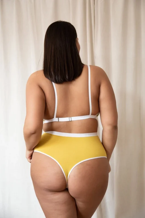 Mary Young High Waist Bamboo Thong - Citrine Sustainable Materials 8 Mary Young High Waist Bamboo Thong - Citrine Sustainable Materials