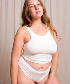 Mary Young Ryder Bamboo Crop Top - Cream Sustainable Materials