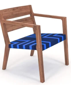 Masaya & Co. Managua Arm Chair - Midnight Blue Pattern Furniture