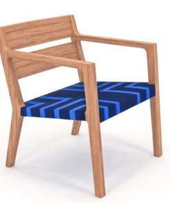 Masaya & Co. Managua Arm Chair - Midnight Blue Pattern Furniture